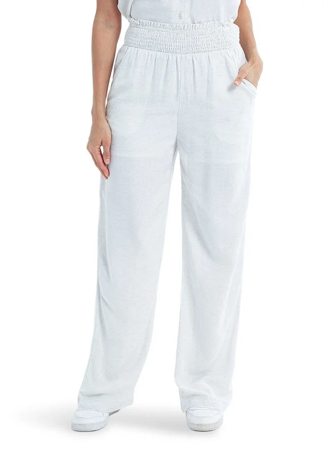 اشاراي Women's Solid Flared Pant With Smoking At Waist Comfortable Material, Breathable Daily Wear, Casual Fashion Outfit, Special Occasion Outfit, Trendy & Chic